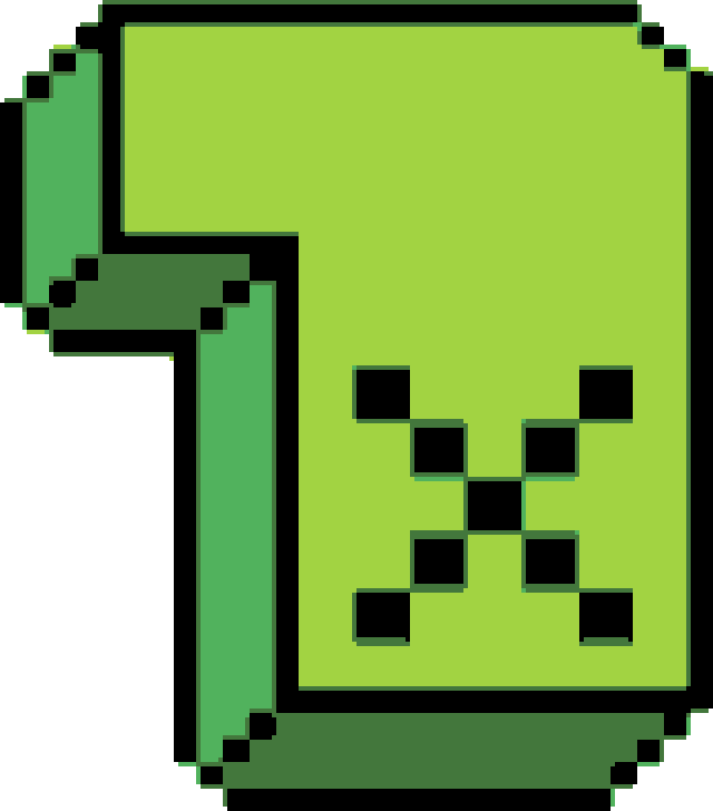 Pixelowy klawisz z zielonym X — wejście do gry PIXAVIT